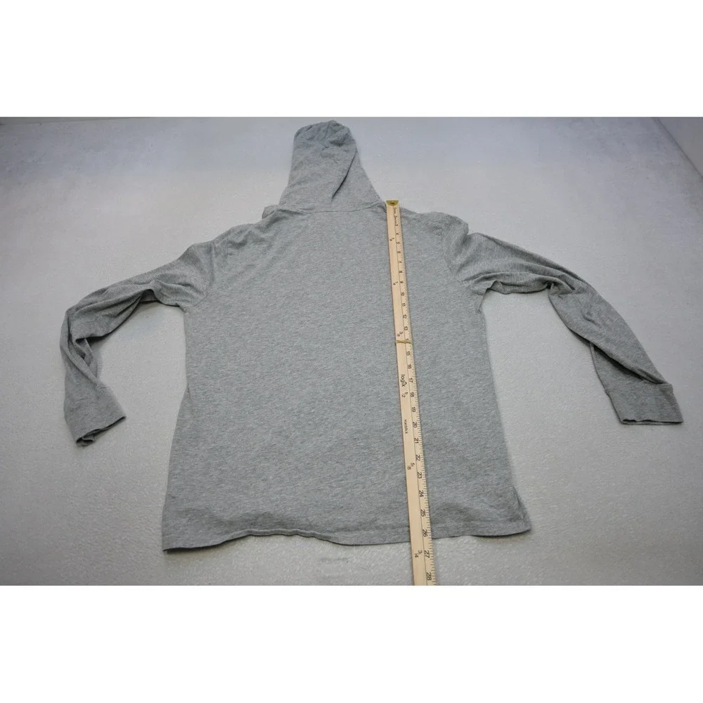 Polo Ralph Lauren Hooded T-Shirt Mens Medium Grey Long Sleeve Pony Excellent